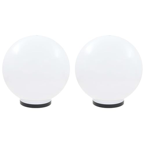 vidaXL 2X LED Kugelleuchte 40cm PMMA Kugellampe Gartenlampe Außenleuchte Lampe von vidaXL
