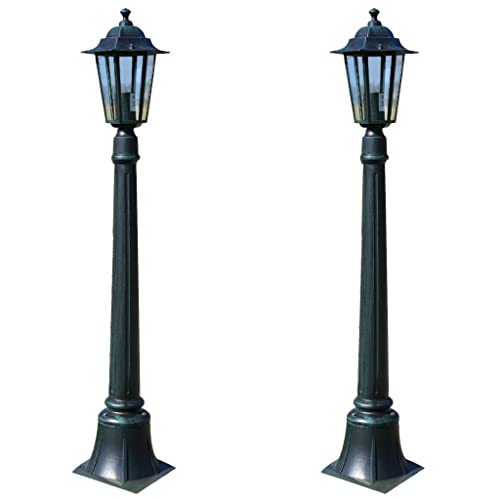 vidaXL 2x Preston Gartenleuchte Außenleuchte Gartenlaterne Außenlampe Gartenlampe Standleuchte Sockelleuchte Wegleuchte Lampe Leuchte 105cm von vidaXL