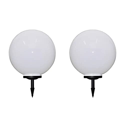 vidaXL 2X Wegeleuchte LED Kugel Solarkugel Gartenlampe Kugelleuchte Außenlampe Solarlampe Solarleuchte Außenleuchte Gartenleuchte 50cm mit Erdspieß von vidaXL