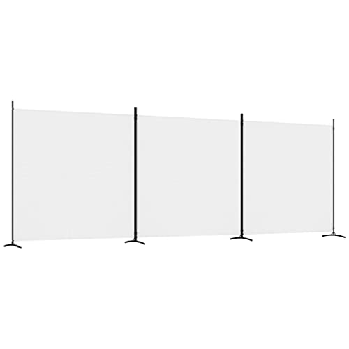 vidaXL Paravent 3-TLG. Raumtrenner Raumteiler Trennwand Umkleide Sichtschutz Spanische Wand Wohnzimmer Schlafzimmer Weiß 525x180cm Stoff von vidaXL