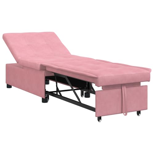 vidaXL 3 In 1 Ausziehbares Sofa Bett Rosa Velours Verstellbarer Relaxsessel Sitzgelegenheit Für Wohnzimmer Gästezimmer Kompaktes Design Umwandelbar Modern Möbel Schlafsofa vidaXL 3 In 1 Ausziehbares Sofa Bett Rosa Velours Verstellbarer Relaxsessel Sitzgelegenheit Für Wohnzimmer Gästezimmer Kompaktes Design Umwandelbar Modern Möbel Schlafsofa von vidaXL