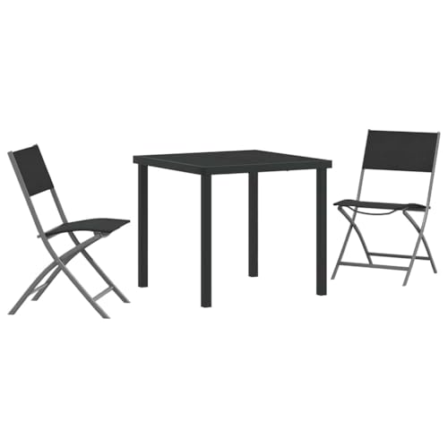 vidaXL Klappstuhl Set für draußen, 2 Stück, schwarz, Stahl und Textilene, modernes Gartenmöbel für Balkon und Terrasse, faltbar, UV-beständig, platzsparend, zeitgemäß vidaXL Klappstuhl Set für draußen, 2 Stück, schwarz, Stahl und Textilene, modernes Gartenmöbel für Balkon und Terrasse, faltbar, UV-beständig, platzsparend, zeitgemäß von vidaXL