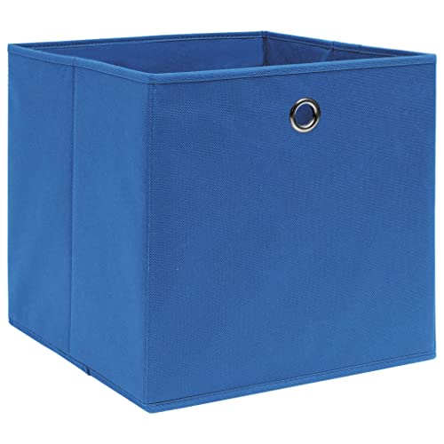 vidaXL 4X Aufbewahrungsbox Zusammenklappbar Spielkiste Regalkorb Faltkiste Korb Kinderbox Box Kiste Faltbox Vliesstoff 28x28x28cm Blau von vidaXL