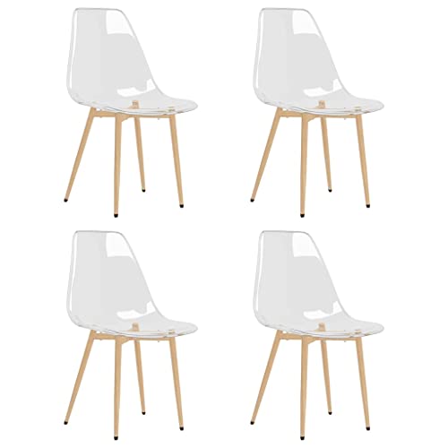 vidaXL 4X Esszimmerstuhl Küchenstuhl Essstuhl Lehnstuhl Wohnzimmerstuhl Stuhl Set Stühle Esszimmerstühle Küchenstühle Essstühle Transparent PET von vidaXL