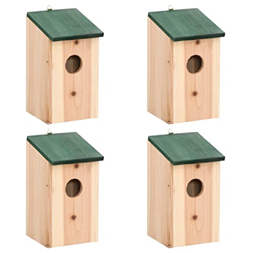 vidaXL 4 x Kiefernholz, Nistkästen, Vogelhaus, Box, Garten, Hof von vidaXL