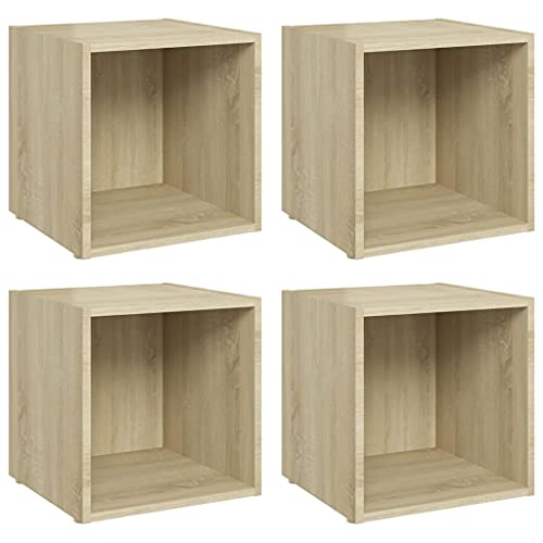 vidaXL 4X TV Schrank 1 Fach Lowboard TV Möbel Tisch Board Sideboard Fernsehtisch Fernsehschrank HiFi-Schrank Sonoma-Eiche 37x35x37cm Holzwerkstoff vidaXL 4X TV Schrank 1 Fach Lowboard TV Möbel Tisch Board Sideboard Fernsehtisch Fernsehschrank HiFi-Schrank Sonoma-Eiche 37x35x37cm Holzwerkstoff von vidaXL