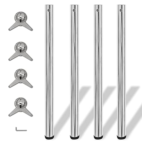 vidaXL 4x Tischbein Chrom 870mm Ø60mm Tischfüße Möbelfuß Stützfuß Tischbeine vidaXL 4x Tischbein Chrom 870mm Ø60mm Tischfüße Möbelfuß Stützfuß Tischbeine von vidaXL