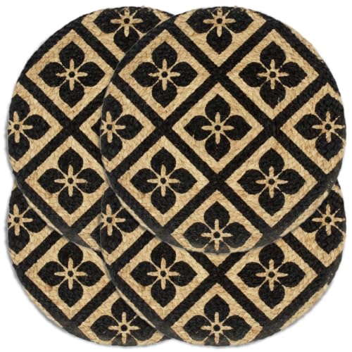 vidaXL 4X Tischset Platzmatte Platzset Platzdeckchen Platzdecke Tischdeko Platzmatten Tischmatte Tisch Untersetzer Schwarz 38cm Rund Jute vidaXL 4X Tischset Platzmatte Platzset Platzdeckchen Platzdecke Tischdeko Platzmatten Tischmatte Tisch Untersetzer Schwarz 38cm Rund Jute von vidaXL