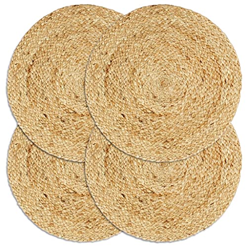 vidaXL 4X Tischset Platzmatte Platzset Platzdeckchen Platzdecke Tischdeko Platzmatten Tischmatte Untersetzer Uni Natur 38cm Rund Jute von vidaXL