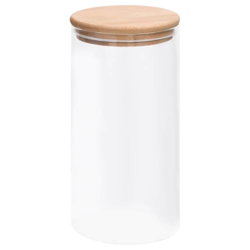 vidaXL 4X Vorratsglas mit Bambusdeckel Vorratsgläser Vorratsdosen Vorratsdose Glasbehälter Gewürzgläser Aufbewahrungsglas Pasta Dosen 1200ml von vidaXL