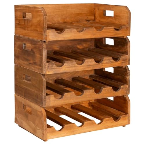 vidaXL 4X Weinregal Altholz 16 Flaschen Flaschenregal Weinständer Weinschrank von vidaXL