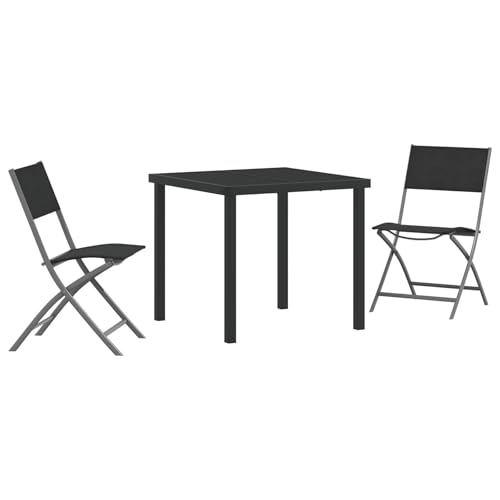 vidaXL 5-teiliges Garten-ESS-Set Schwarz Textilene und Stahl vidaXL 5-teiliges Garten-ESS-Set Schwarz Textilene und Stahl von vidaXL