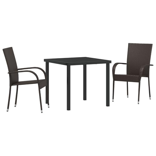 vidaXL 5-teiliges Garten-Esszimmer-Set Schwarze Poly-Rattan Stapelbare Stühle Robuster Stahlrahmen Perfekt für Terrasse & Patio Outdoor-Stuhl Möbel Zeitgenössisch vidaXL 5-teiliges Garten-Esszimmer-Set Schwarze Poly-Rattan Stapelbare Stühle Robuster Stahlrahmen Perfekt für Terrasse & Patio Outdoor-Stuhl Möbel Zeitgenössisch von vidaXL