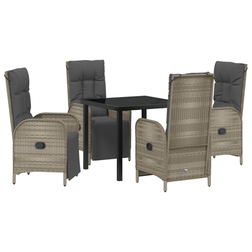 vidaXL Liegestühle für draußen Set aus 2 | Ergonomisch und verstellbar | Wetterfest | Ideal für Garten Terrasse Balkon | Robuster Stahlrahmen | Kissen inklusive | Liegestuhl Loungetisch Esszimmer von vidaXL