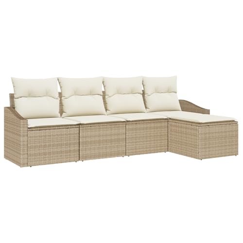 vidaXL 5-teiliges Garten Sofa Set mit Kissen Beige Poly Rattan Outdoor Möbel Bequem und vielseitig für die Terrasse oder das modulare Polstermöbel vidaXL 5-teiliges Garten Sofa Set mit Kissen Beige Poly Rattan Outdoor Möbel Bequem und vielseitig für die Terrasse oder das modulare Polstermöbel von vidaXL