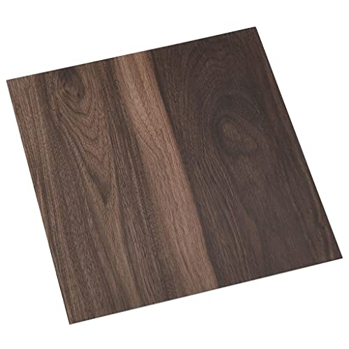 vidaXL 55x PVC-Fliesen Selbstklebend Vinyl-Fliesen Bodenbelag Vinylboden Laminat Dielen Laminatboden Fußboden Fliese Wohnzimmer 5,11m² Dunkelbraun von vidaXL