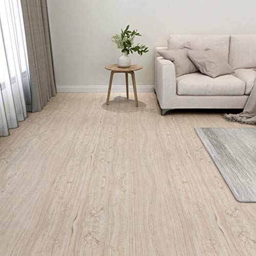 vidaXL 55x PVC-Fliesen Selbstklebend Vinyl-Fliesen Bodenbelag Vinylboden Laminat Dielen Laminatboden Fußboden Fliese Wohnzimmer 5,11m² Hellbraun von vidaXL