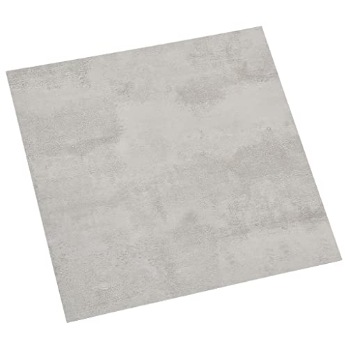 vidaXL 55x PVC-Fliesen Selbstklebend Vinyl-Fliesen Vinylboden Bodenbelag Laminat Dielen Fußboden Laminatboden Fliese Wohnzimmer 5,11m² Hellgrau von vidaXL