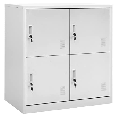 vidaXL 5X Schließfachschrank Spind Umkleideschrank Metallschrank Stahlschrank Fächerschrank Garderobenschrank Schrank Hellgrau 90x45x92,5cm Stahl von vidaXL