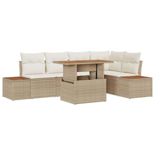 vidaXL 6-teiliges modulares Gartensofa-Set mit Kissen in Beige aus Poly-Rattan – Coole Gartenmöbel für Terrasse, Balkon und Essbereich, mit rechteckigen Lounge-Konfigurationen. vidaXL 6-teiliges modulares Gartensofa-Set mit Kissen in Beige aus Poly-Rattan – Coole Gartenmöbel für Terrasse, Balkon und Essbereich, mit rechteckigen Lounge-Konfigurationen. von vidaXL
