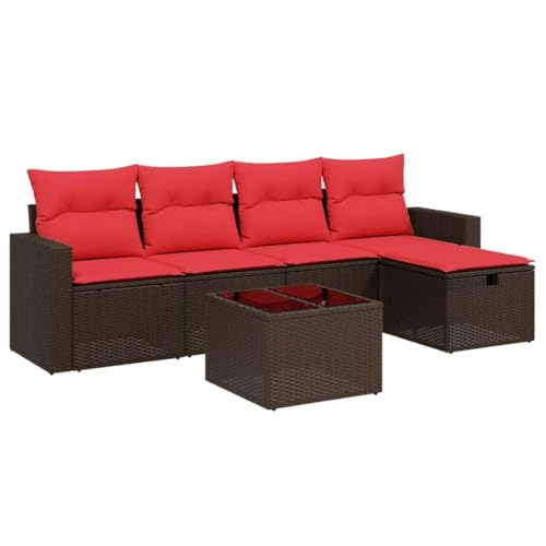 vidaXL 6-teiliges Gartensofa-Set mit Kissen, braun, Polyrattan vidaXL 6-teiliges Gartensofa-Set mit Kissen, braun, Polyrattan von vidaXL