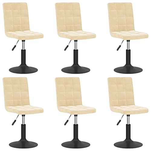 vidaXL 6X Esszimmerstuhl Drehbar Höhenverstellbar Küchenstuhl Polsterstuhl Essstuhl Stuhl Drehstuhl Lehnstuhl Stühle Esszimmerstühle Creme Samt vidaXL 6X Esszimmerstuhl Drehbar Höhenverstellbar Küchenstuhl Polsterstuhl Essstuhl Stuhl Drehstuhl Lehnstuhl Stühle Esszimmerstühle Creme Samt von vidaXL