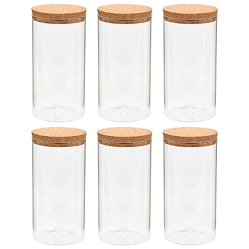 vidaXL 6X Vorratsglas mit Korkdeckel Vorratsgläser Korkengläser Gewürzgläser Vorratsdosen Glasbehälter Korkenglas Gewürzdosen Gewürzglas 1100ml von vidaXL