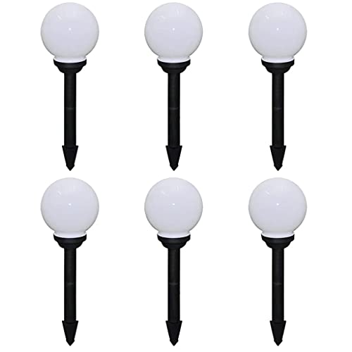 vidaXL 6x Wegeleuchte LED Kugel Solarkugel Gartenlampe Kugelleuchte Außenlampe Solarlampe Solarleuchte Außenleuchte Gartenleuchte 20cm mit Erdspieß von vidaXL