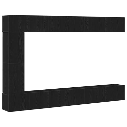 vidaXL 7-teiliges TV-Schrank-Set wandmontiert Schwarz Eichenholz Werkstoff vidaXL 7-teiliges TV-Schrank-Set wandmontiert Schwarz Eichenholz Werkstoff von vidaXL