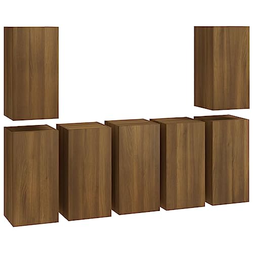 vidaXL 7X TV Schrank Wohnwand Schrankwand Anbauwand Wandschrank Hängeschrank Fernsehschrank TV Möbel Braun Eichen-Optik 30,5x30x60cm Holzwerkstoff vidaXL 7X TV Schrank Wohnwand Schrankwand Anbauwand Wandschrank Hängeschrank Fernsehschrank TV Möbel Braun Eichen-Optik 30,5x30x60cm Holzwerkstoff von vidaXL