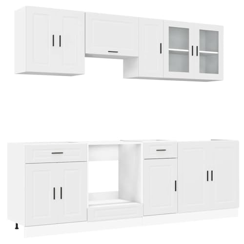 vidaXL 8-TLG. Küchenschrank-Set Porto Weiß Holzwerkstoff von vidaXL