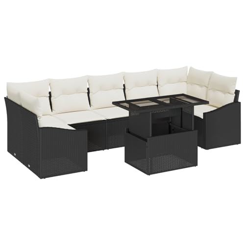 vidaXL 8-teiliges Garten-Sofa-Set mit Kissen in Schwarz aus Poly-Rattan – Bequeme Sitzgelegenheit für 7 Coole, Moderne Gartenmöbel, perfekt für Balkone, Terrassen und Gärten. vidaXL 8-teiliges Garten-Sofa-Set mit Kissen in Schwarz aus Poly-Rattan – Bequeme Sitzgelegenheit für 7 Coole, Moderne Gartenmöbel, perfekt für Balkone, Terrassen und Gärten. von vidaXL