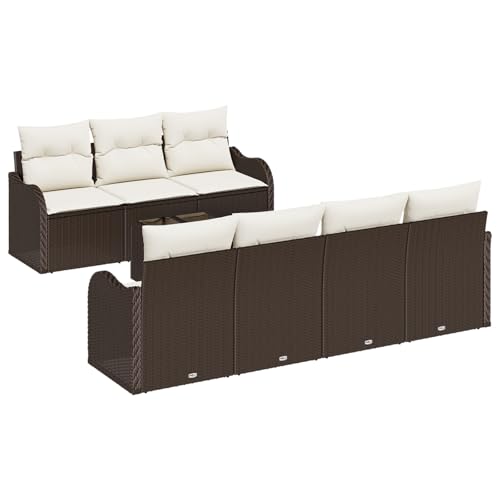 vidaXL 8-teiliges Garten Sofa Set mit Kissen Braun Poly Rattan, 2-Sitzer Garten Sofa mit Kissen Braun Poly Rattan vidaXL 8-teiliges Garten Sofa Set mit Kissen Braun Poly Rattan, 2-Sitzer Garten Sofa mit Kissen Braun Poly Rattan von vidaXL