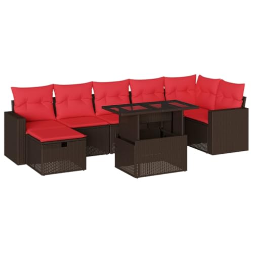 vidaXL 8-teiliges Gartensofa-Set mit Kissen, braun, Polyrattan vidaXL 8-teiliges Gartensofa-Set mit Kissen, braun, Polyrattan von vidaXL