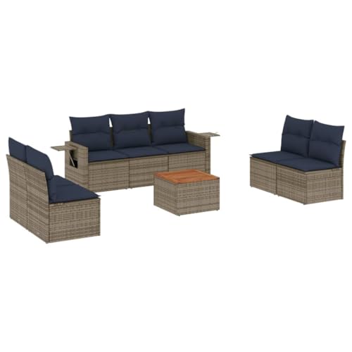 vidaXL 8-teiliges Gartensofa-Set mit Kissen, grau, Polyrattan vidaXL 8-teiliges Gartensofa-Set mit Kissen, grau, Polyrattan von vidaXL
