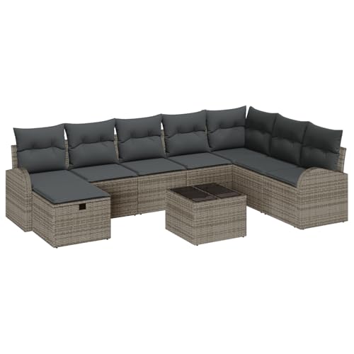 vidaXL 9-teilige Garten Sofaset Grau Poly Rattan Mit Stauraum Kissen Ideal Für Billig Outdoor Nutzung Sitzplätze 8 Personen Bequem Modern Design Balkon Patio Möbel Sektionale Acht Personen vidaXL 9-teilige Garten Sofaset Grau Poly Rattan Mit Stauraum Kissen Ideal Für Billig Outdoor Nutzung Sitzplätze 8 Personen Bequem Modern Design Balkon Patio Möbel Sektionale Acht Personen von vidaXL