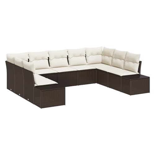 vidaXL 9-teiliges Garten-Sofa-Set mit Kissen | Modulares Design | Braun | Poly-Rattan | Outdoor-Sitzmöbel für zeitgenössischen Stil | Wetterfest | Montage erforderlich | Perfekte Balkone und Terrassen vidaXL 9-teiliges Garten-Sofa-Set mit Kissen | Modulares Design | Braun | Poly-Rattan | Outdoor-Sitzmöbel für zeitgenössischen Stil | Wetterfest | Montage erforderlich | Perfekte Balkone und Terrassen von vidaXL