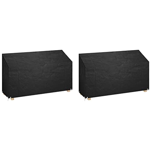 vidaXL Abdeckung für Gartenbänke 2 STK., Abdeckplane Wasserdicht UV-beständig, Schutzhülle mit 12 Ösen, Garnitur Schutzhaube Abdeckplane für Gartenmöbel, 210x70x70/88cm Polyethylen von vidaXL
