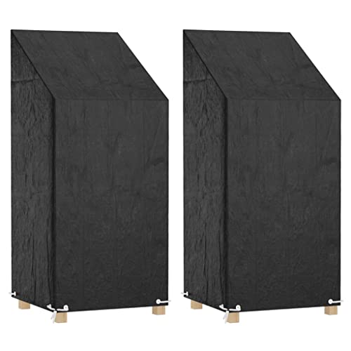vidaXL Abdeckung für Gartenstühle 2 STK., Abdeckplane Wasserdicht UV-beständig, Schutzhülle mit 8 Ösen, Garnitur Schutzhaube Abdeckplane für Gartenmöbel, 65x65x110/150cm Polyethylen von vidaXL