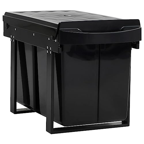 vidaXL Abfallbehälter für Küchenschrank Ausziehbar Soft-Close Abfallsorter Küchen Einbau Abfalleimer Abfallsammler Mülltrenner Mülleimer 48L von vidaXL