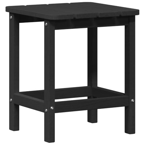 vidaXL Adirondack Beistelltisch Schwarz 38 x 38 x 45 cm aus massiver Holz für draußen, rustikales Design, perfekt für Balkone und Terrassen. Kleiner, quadratischer Gartenmöbel für die Terrasse. von vidaXL