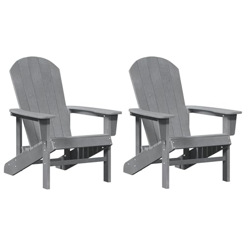 vidaXL Set aus 2 Adirondack Stühlen Hellgrau HDPE Modern Wetterfeste Außensitzmöbel für Balkon Terrasse Garten Ergonomisches Design Stylisch Bequem Stabil Texturiert Lösungen Möbel vidaXL Set aus 2 Adirondack Stühlen Hellgrau HDPE Modern Wetterfeste Außensitzmöbel für Balkon Terrasse Garten Ergonomisches Design Stylisch Bequem Stabil Texturiert Lösungen Möbel von vidaXL