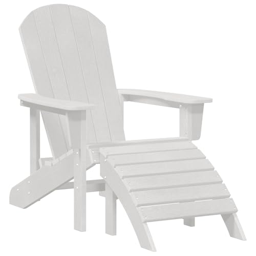 vidaXL Adirondack-Stuhl mit Fußstütze Weiß HDPE von vidaXL