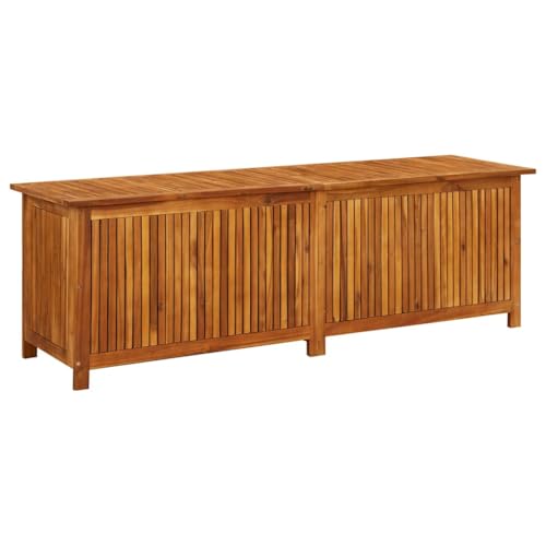 vidaXL Akazienholz Massiv Garten Aufbewahrungsbox Auflagenbox Kissenbox Gartenbox Gartentruhe Kissentruhe Gartenmöbel Truhe Box Kiste 175x50x58cm von vidaXL