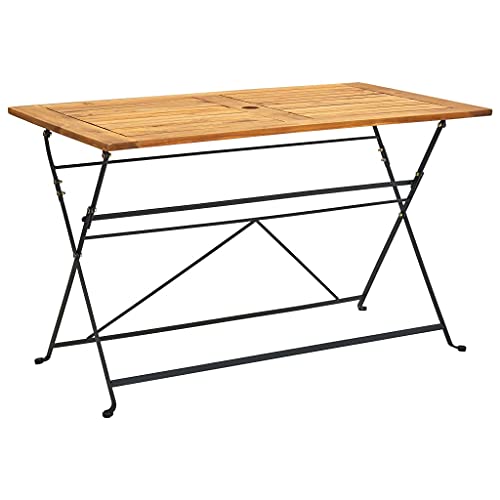 vidaXL Akazienholz Massiv Gartentisch Klappbar Terrassentisch Gartenmöbel Balkontisch Outdoor Tisch Garten Esstisch Klapptisch 120x70x74cm von vidaXL