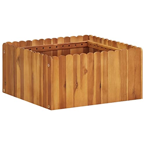 vidaXL Akazienholz Massiv Hochbeet Blumenkasten Pflanzkübel Pflanzkasten Gemüsebeet Pflanzbeet Frühbeet Blumenkübel Blumentopf 50x50x25cm von vidaXL