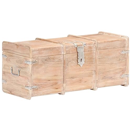 vidaXL Akazienholz Massiv Holztruhe Abschließbar Truhe Aufbewahrungsbox Holzkiste Schatzkiste Schatztruhe Aufbewahrungstruhe 90x40x40cm vidaXL Akazienholz Massiv Holztruhe Abschließbar Truhe Aufbewahrungsbox Holzkiste Schatzkiste Schatztruhe Aufbewahrungstruhe 90x40x40cm von vidaXL