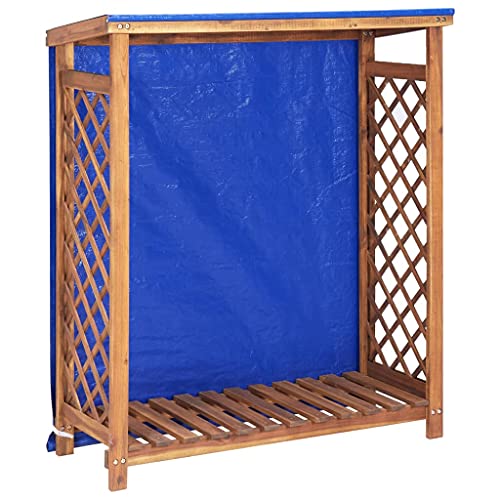 vidaXL Akazienholz Massiv Kaminholzregal Brennholzregal Kaminholzunterstand Kaminholz Brennholz Kaminholzständer Feuerholzregal 105x38x115cm von vidaXL