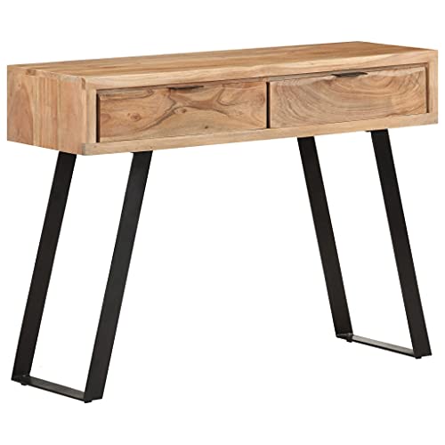 vidaXL Akazienholz Massiv Konsolentisch mit 2 Schubladen Konsole Beistelltisch Flurtisch Sideboard Ablagetisch Frisiertisch 100x35x76cm Naturkanten vidaXL Akazienholz Massiv Konsolentisch mit 2 Schubladen Konsole Beistelltisch Flurtisch Sideboard Ablagetisch Frisiertisch 100x35x76cm Naturkanten von vidaXL