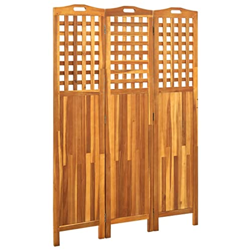 vidaXL Akazienholz Massiv Raumteiler 3-TLG. Klappbar Paravent Raumtrenner Trennwand Umkleide Sichtschutz Spanische Wand 121x2x170cm von vidaXL